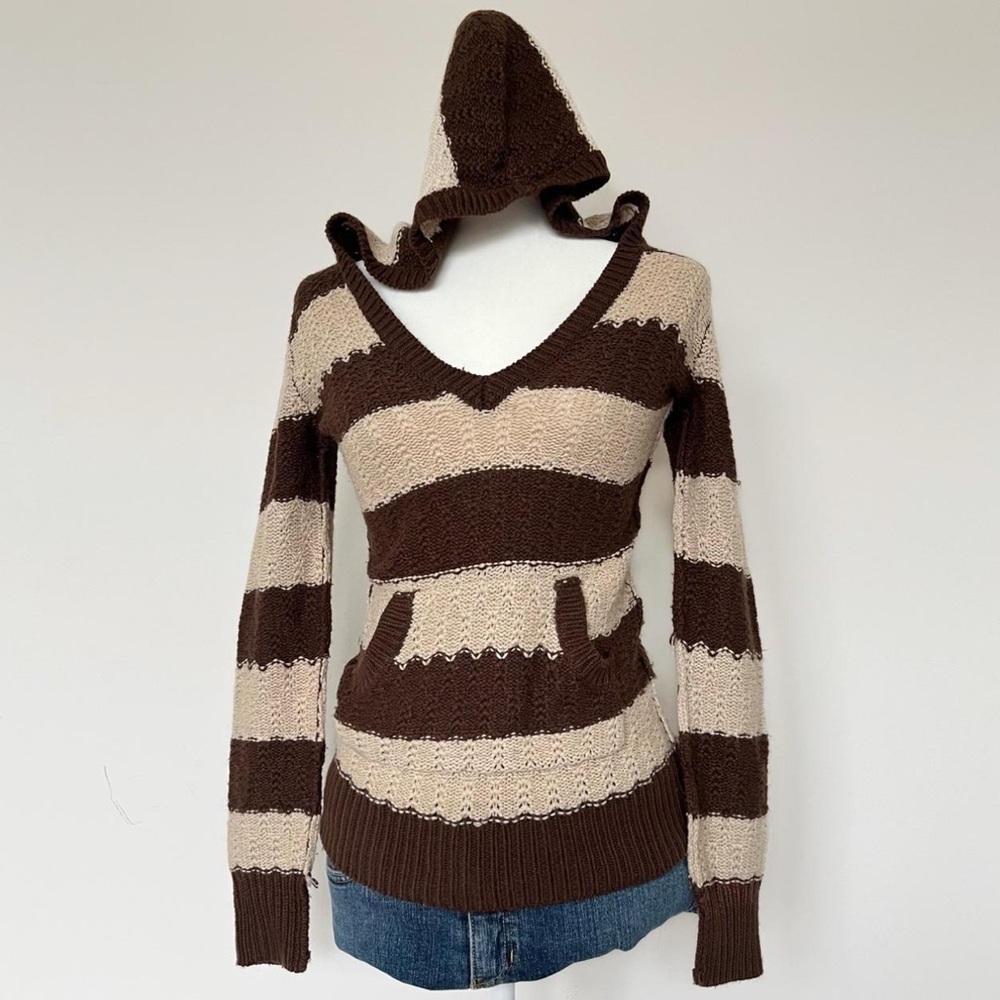 Striped Brown and Cream Women's Sweater